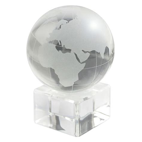 Frosted Glass Paperweight Globe Ornament T Boxed Office Desktop World Map Uk For Sale Online