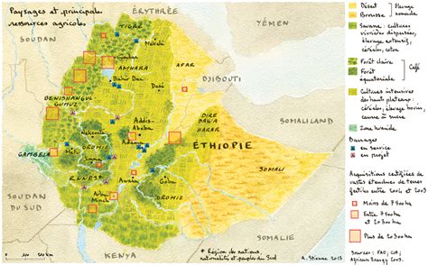 Ethiopie cartes régionales des autoroutes, des dépliants, des situations routières, transport, hébergement, guide, géographique, des. Ethiopie, accaparement des terres, par Agnès Stienne (Le ...