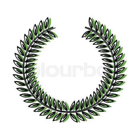 Green Laurel Wreaths Round For Emblem Stock Vector Colourbox