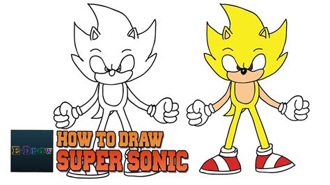 How To Draw Super Sonic Como Dibujar A Dark Sonic The Hedgehog Cute