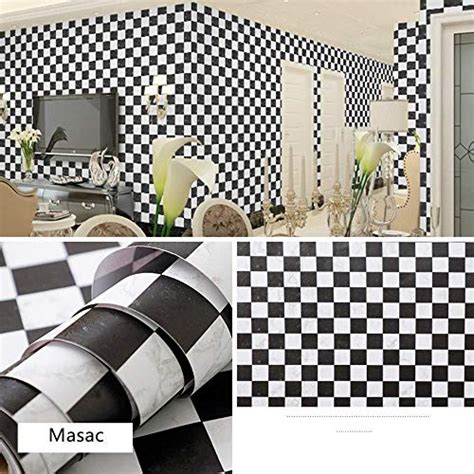 Peel And Stick Wallpaper Decorative Wall Paper Black White Checkered Ebay