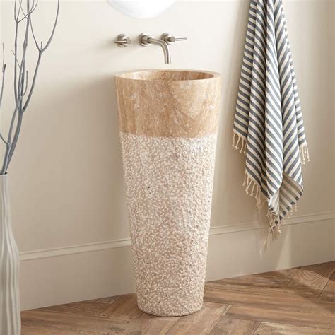 Curved Hammered Copper Pedestal Sink In 2021 Pedestal Sink