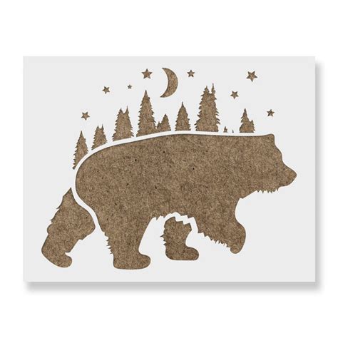 Forest Bear Stencil Stencil Revolution