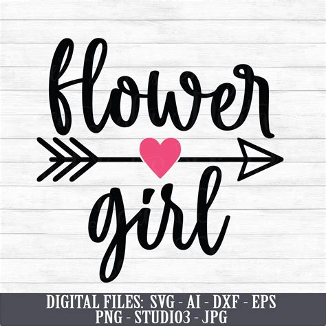 Flower Girl Instant Digital Download Svg Ai Dxf Eps Etsy