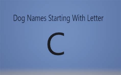 Automatic female name generator tool. Extraordinary Dog Names Starting With Letter "C". Both ...