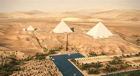 Egyptian Pyramids Giza 26th Century Bc 3d Scene Mozaik Digital