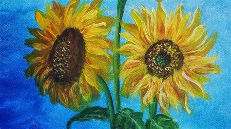 How To Paint Easy Sunflower Painting Tutorial Step By Step Painting