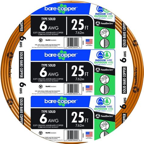 Check out our copper ground wire selection for the very best in unique or custom, handmade well you're in luck, because here they come. Southwire 25 ft. 6-Gauge Solid SD Bare Copper Grounding ...