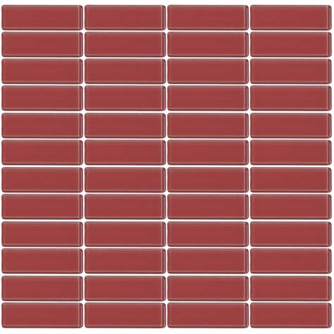 Cotto Tiles 22 X 73mm Red Glass Tile Mosaic Sheet Bunnings Warehouse