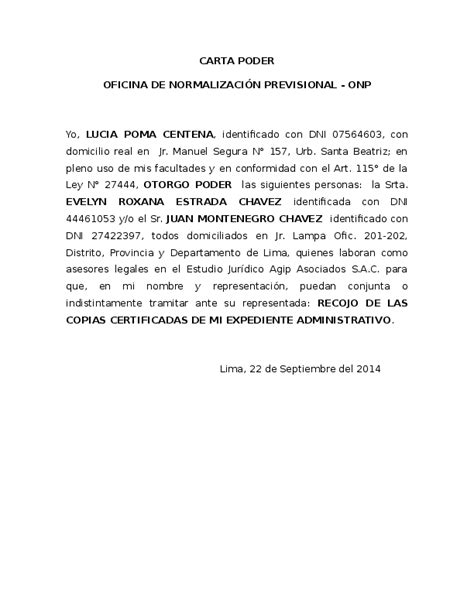 Ejemplo De Carta Poder Para Puerto Rico