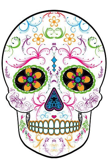 ‘day Of The Dead Sugar Skull Bright Multi Color By Thecannyartisan