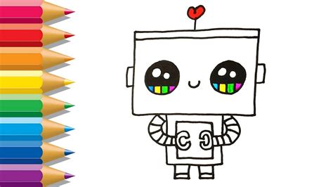 How To Draw Robot Coloring And Drawing For Children Robot Coloring