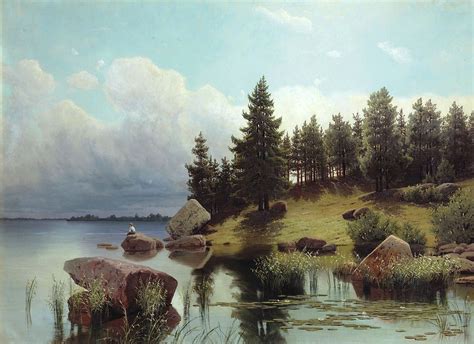 Forest Lake Painting Arseny Meschersky Oil Paintings
