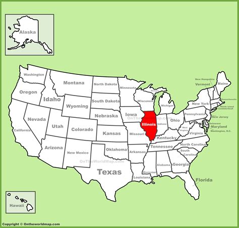 Illinois Location On The Us Map