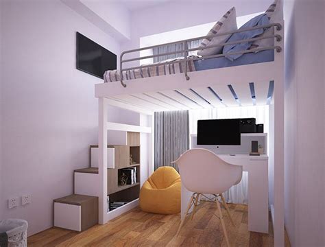 Loft Type Bedroom Design On Behance Loft Type Bedroom Small Room