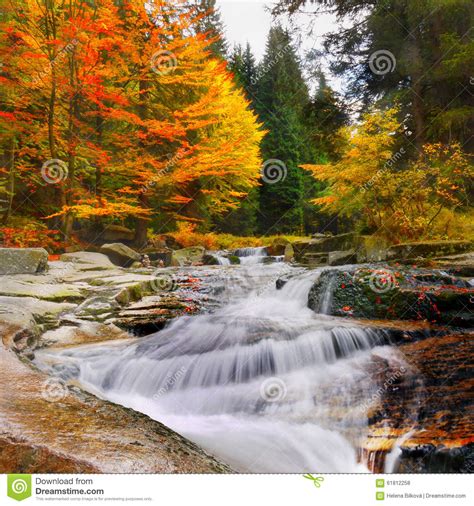 Waterfalls Falls Autumn Landscape Stock Photo Image Of Scenic