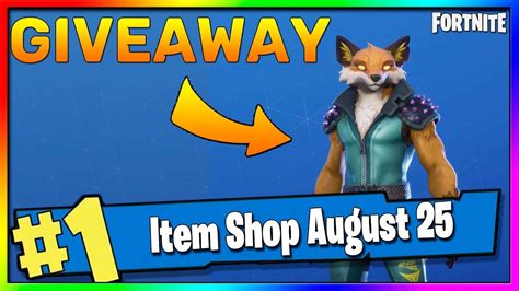 Everyone can get free items in fortnite! Fortnite Item Shop GIVEAWAY *NEW* FENNIX! August 25th ...