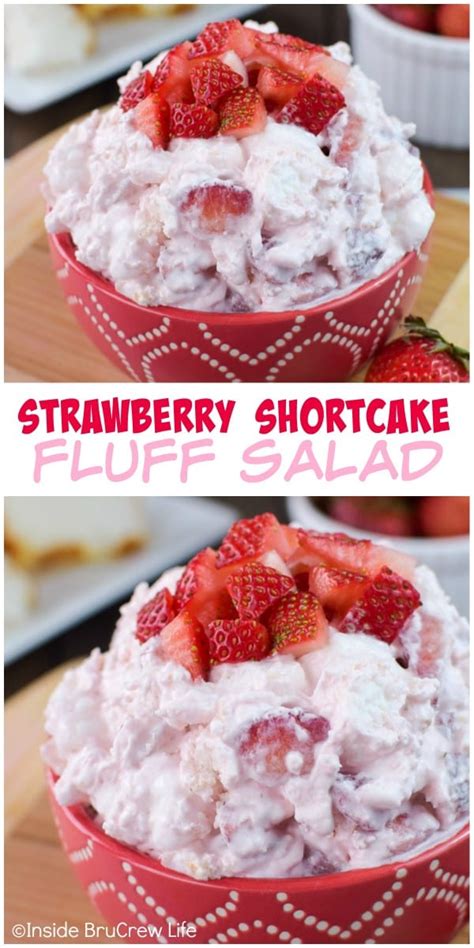 This easy strawberry fluff is a delicious dump and go dessert salad that is perfect for any and all occasions! Strawberry Shortcake Fluff Salad