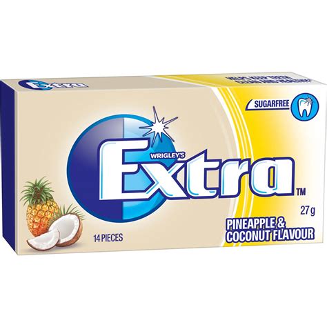 Wrigleys Extra Pineapple And Coconut Sugarfree Chewing Gum 14 Pack Is