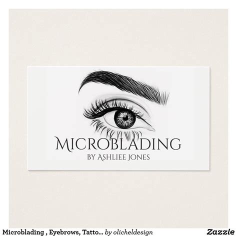 Microblading Eyebrows Tattoo Permanent Makeup Business Card Diy
