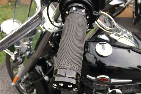 We recently featured some handlebar grips of questionable comfort, and reader nick who blogs at bicycle obsession sent along some diy leather grips which look rather comfy. How to Replace Harley Grips: A DIY Guide - Get Lowered Cycles