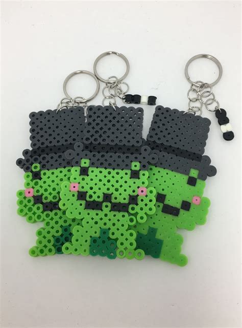 Cute Frog Perler Bead Keychains Frog Keychains Large Keychain | Etsy
