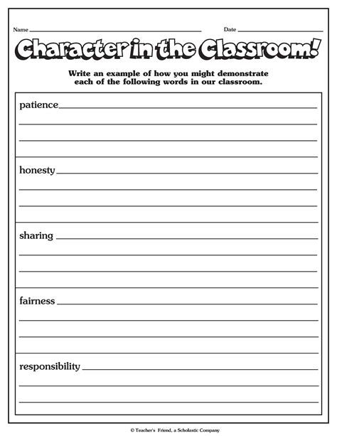 100 Books That Build Character Character Worksheets