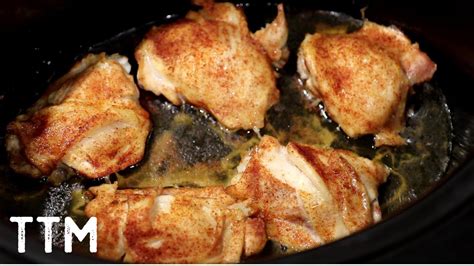 Slow Cooker Bone In Chicken Thighs Youtube