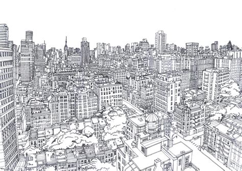Cityscape Drawing City Drawing Landscape Drawings Architecture