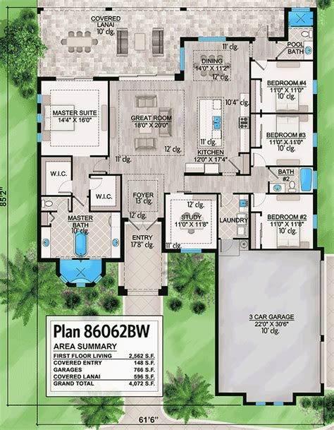 Open Single Story House Plans One Story House Plan Wi