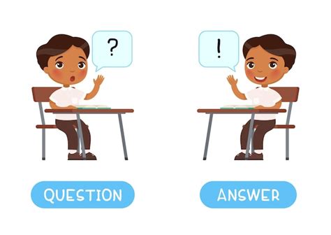 Premium Vector Question And Answer Antonyms Word Card Template