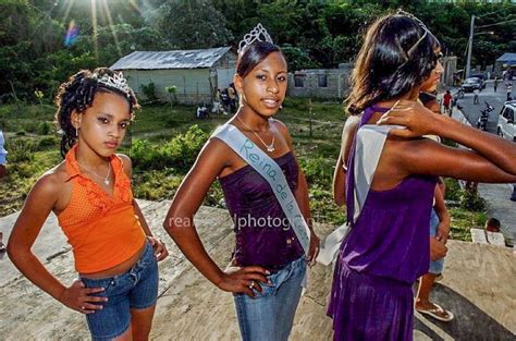 local dominican girls take part in a beauty pageant in sosua dominican republic stock