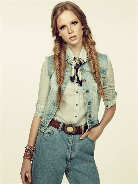 Did you scroll all this way to get facts about western hairstyles? Hairstyle We Love: Cowgirl Braids | Cowgirl hair, Denim fashion, Country hairstyles