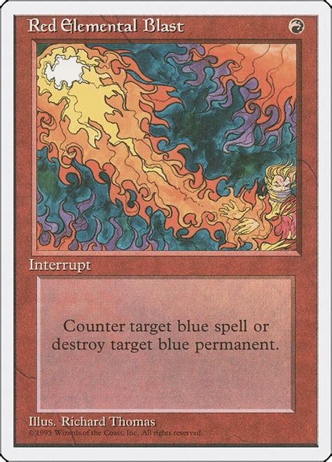X Red Elemental Blast Fourth Th Edition Magic The Gathering Mtg Light Play Lp Free Delivery On