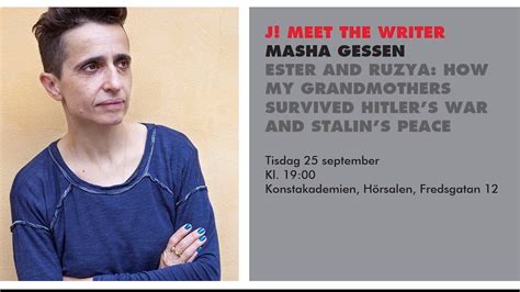 J Meet The Writer Masha Gessen Youtube