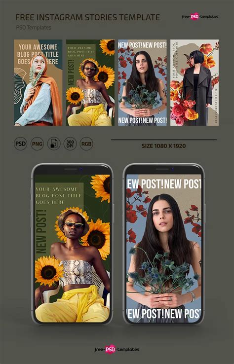Free Collage Instagram Stories Template In Psd Free Psd Templates