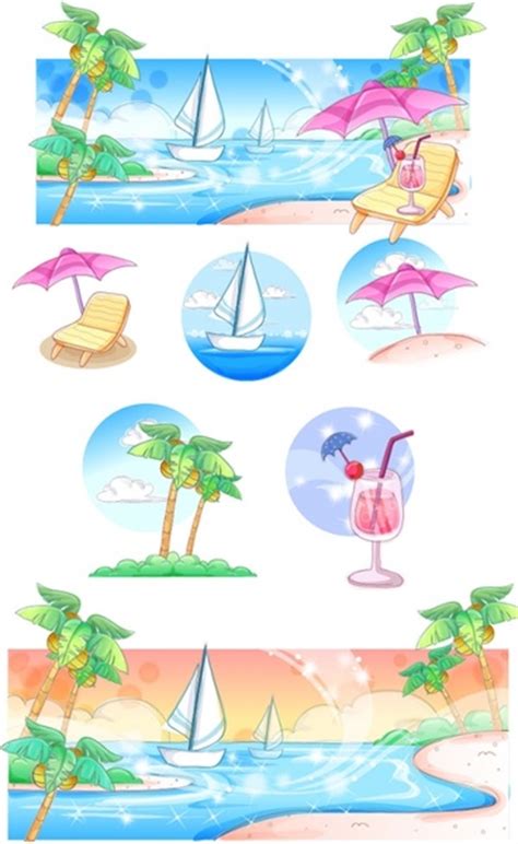 Summer Style Handdrawn Style Vector Series 3 Free Vector In Adobe