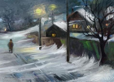 Blizzard Night Painting By Tancau Emanuel Fine Art America