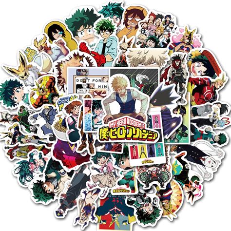 My Hero Academias Stickers For Water Bottle 50pcs Anime My