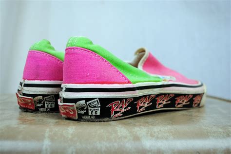 Rare Vintage 80s Neon Vans Deck Shoes Rad By Rogueretro On Etsy