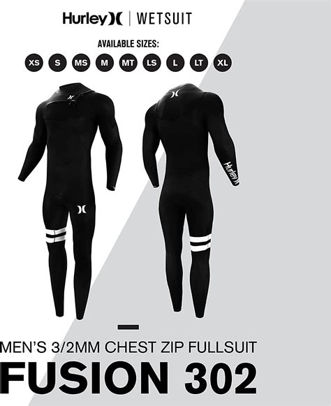 Hurley Mens Wetsuit Fusion 302 32mm Long Sleeve Full Wetsuit With