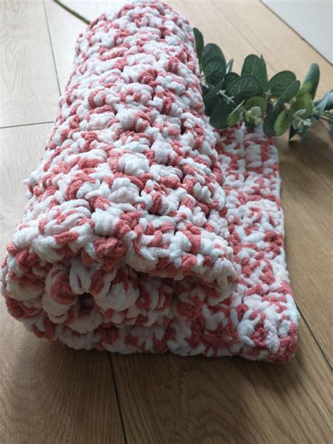 Gorgeous Soft Handmade Crochet Chenille Baby Blanket Pink Etsy