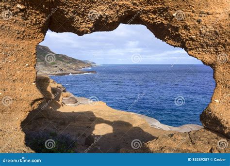 Ocean View Through Rock Window Stock Image Image Of Seascape Pacific