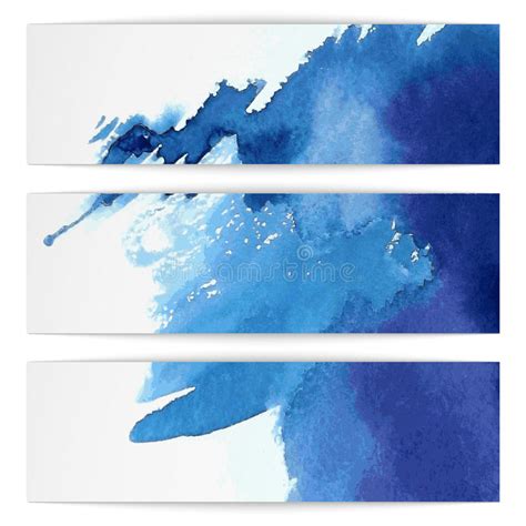 Blue Watercolor Banner Stock Vector Illustration Of Paper 59815567