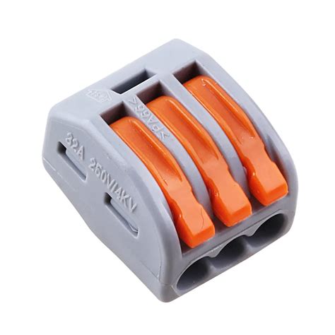 10pcs Pct 213 Pct213 Universal Compact Wire Wiring Connector 3 Pin Conductor Terminal Block And