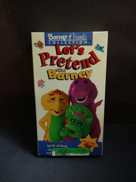 Barney Friends Lets Pretend With Vhs Video Tape Rare Vtg Sing Along