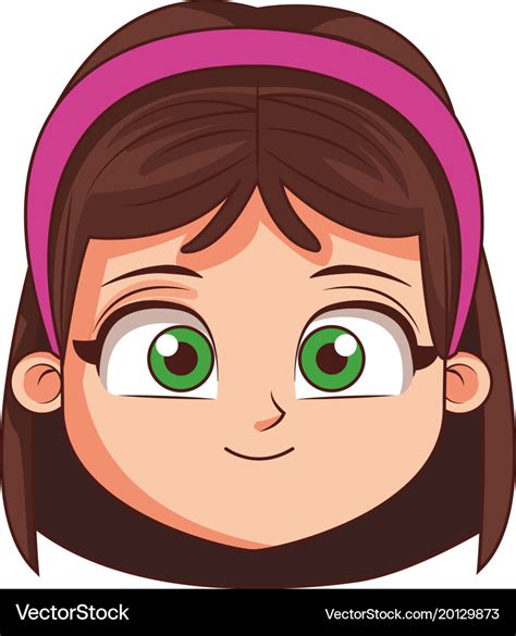 Cute Girl Cartoon Face Vector Cartoon Face Cute Girl