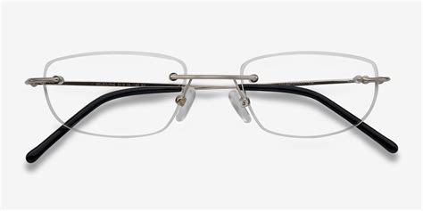 Melbourne Rectangle Silver Rimless Eyeglasses Eyebuydirect Canada