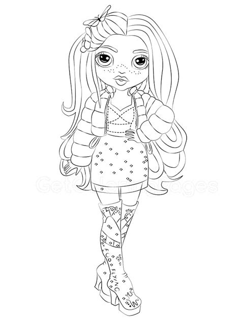 Poppy Rowan Rainbow High Coloring Page Free Printable Coloring Pages