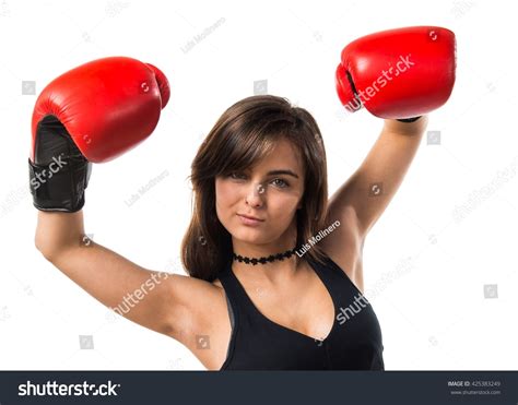 Young Girl Boxing Gloves Stock Photo 425383249 Shutterstock
